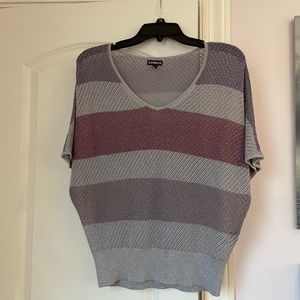 Offers Welcome shades of purple top  silver threads running through Express M